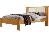 Cama de Casal Conquista Móveis Pérola Cinamomo e Off-White - 1