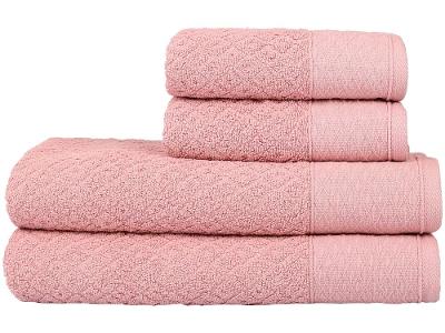 Jogo de Toalhas de Banho Atlântica 100% Algodão Sofisticata Capri Rosa Romã 4 Peças