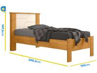Cama de Solteiro Conquista Móveis Pérola Cinamomo e Off-White - 3