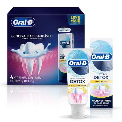 Creme Dental Oral-B Gengiva Detox 4 Unidades