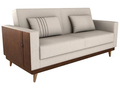 Sofá-cama 3 Lugares Casal Reclinável Linho Matrix Esther