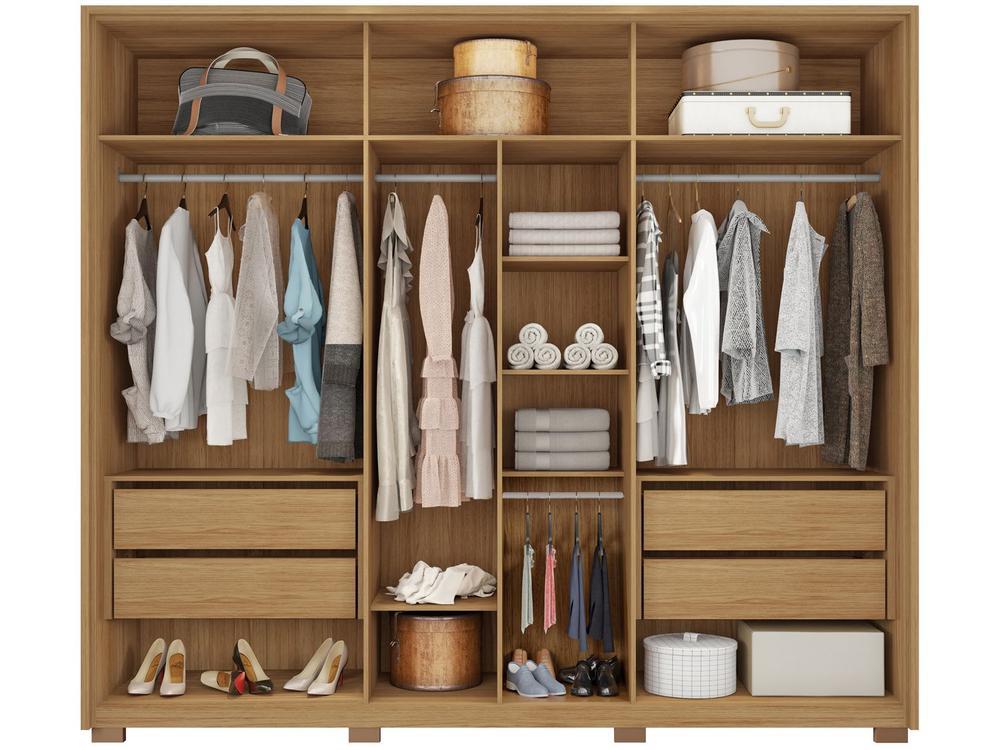 Guarda-roupa Casal com Espelho 6 Portas 4 Gavetas Caemmun Apollo - 6