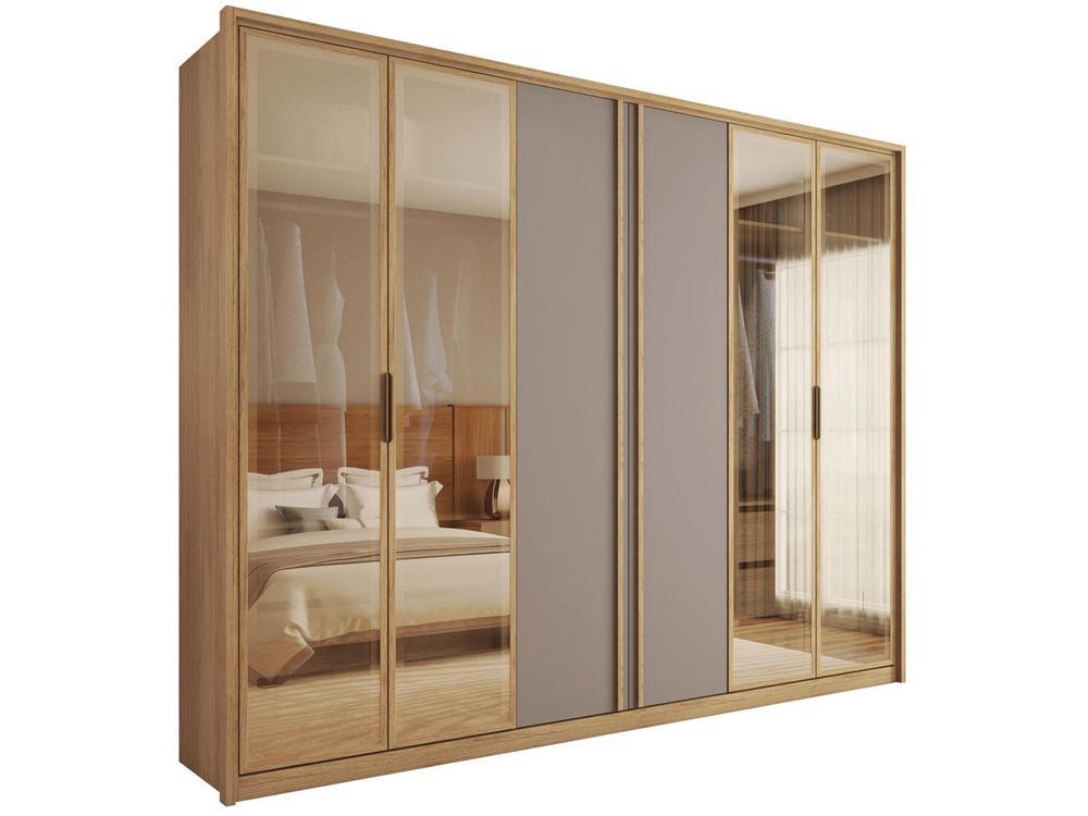 Guarda-roupa Casal 6 Portas 4 Gavetas Caemmun Cristal - 1