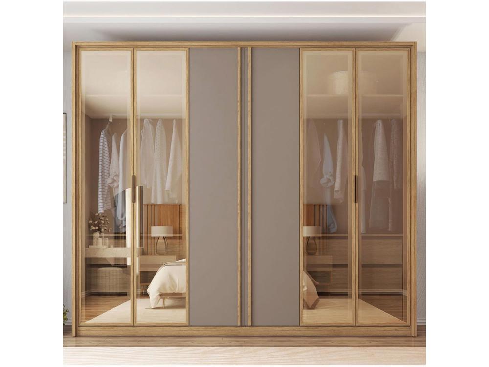 Guarda-roupa Casal 6 Portas 4 Gavetas Caemmun Cristal - 5