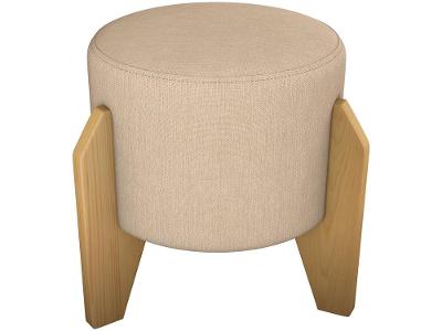 Puff Redondo Solteiro Areia Luxo Matrix