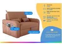 Sofá-cama 2 Lugares Casal Veludo Matrix Lady Dai - 2
