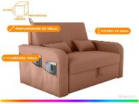 Sofá-cama 2 Lugares Casal Veludo Matrix Lady Dai - 3