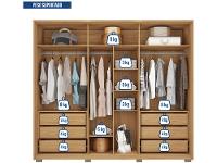 Guarda-roupa Casal 6 Portas 6 Gavetas Caemmun Cristal - 7