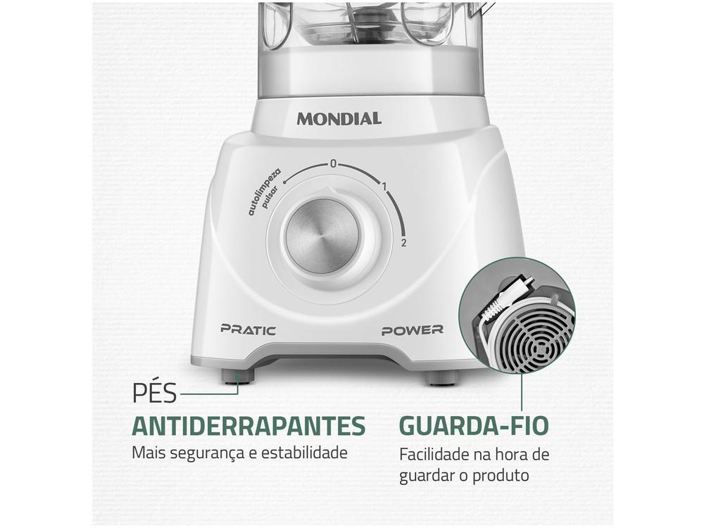 Liquidificador Mondial Pratic Power L-97-W 2 Velocidades + Pulsar 550W Branco - 13