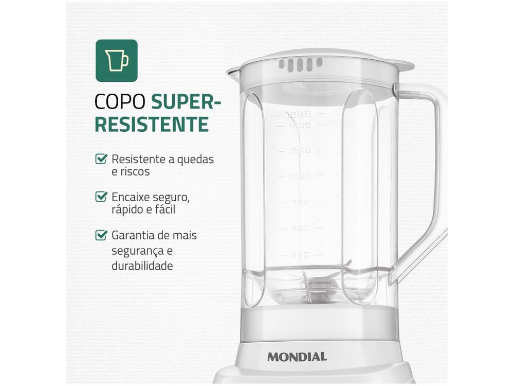 Liquidificador Mondial Pratic Power L-97-W 2 Velocidades + Pulsar 550W Branco - 3