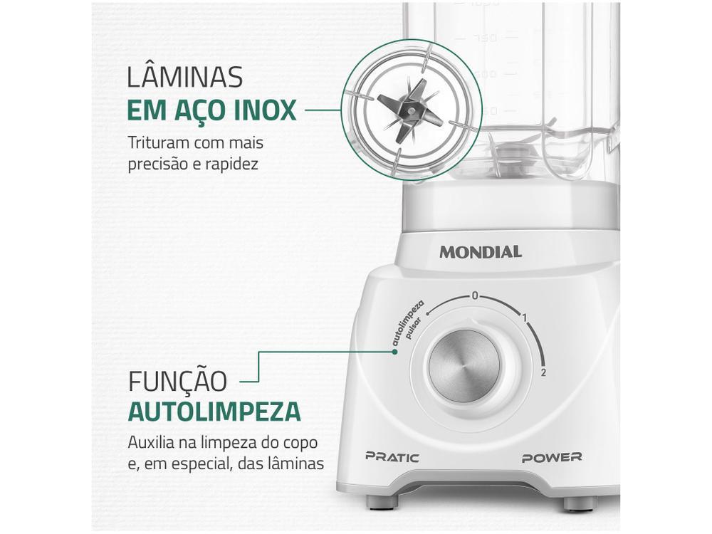 Liquidificador Mondial Pratic Power L-97-W 2 Velocidades + Pulsar 550W Branco - 5