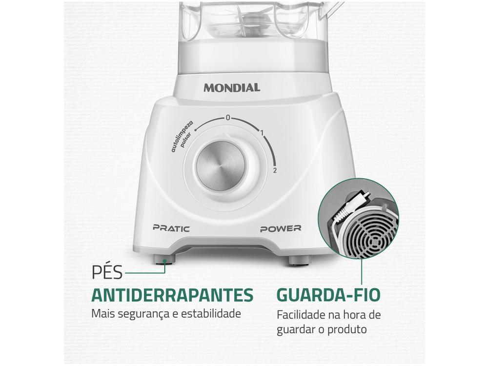 Liquidificador Mondial Pratic Power L-97-W 2 Velocidades + Pulsar 550W Branco - 6