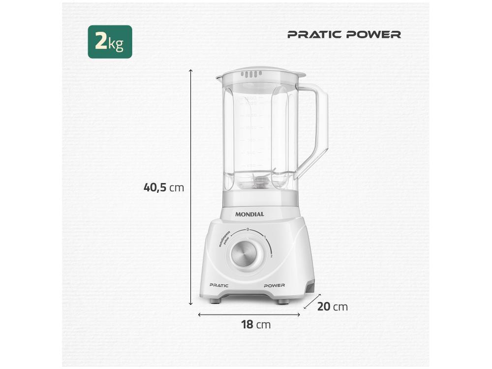 Liquidificador Mondial Pratic Power L-97-W 2 Velocidades + Pulsar 550W Branco - 7