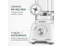 Liquidificador Mondial Pratic Power L-97-W 2 Velocidades + Pulsar 550W Branco - 12