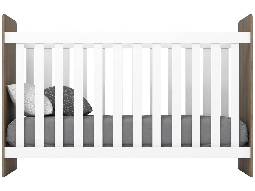 Quarto de Bebê Completo com Guarda-roupa Berço e Cômoda Henn Labirinto Rústico e Branco - 5