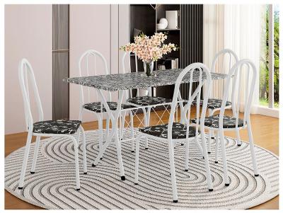 Mesa de Jantar 6 Cadeiras Retangular Branca Artefamol Ravena