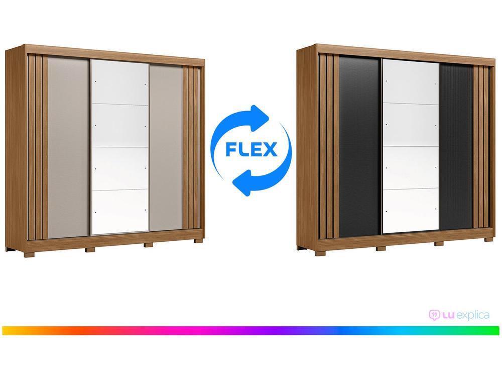 Guarda-roupa Casal com Espelho 3 Portas de Correr 6 Gavetas Demóbile Lille - 11