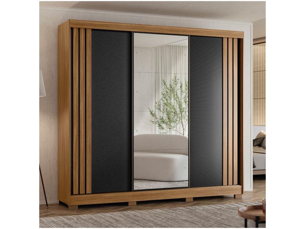 Guarda-roupa Casal com Espelho 3 Portas de Correr 6 Gavetas Demóbile Lille - 5