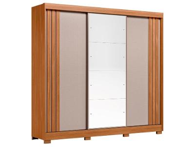 Guarda-roupa Casal com Espelho 3 Portas de Correr 6 Gavetas Demóbile Lille