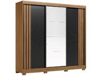 Guarda-roupa Casal com Espelho 3 Portas de Correr 6 Gavetas Demóbile Lille - 8