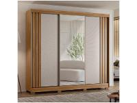 Guarda-roupa Casal com Espelho 3 Portas de Correr 6 Gavetas Demóbile Lille - 6