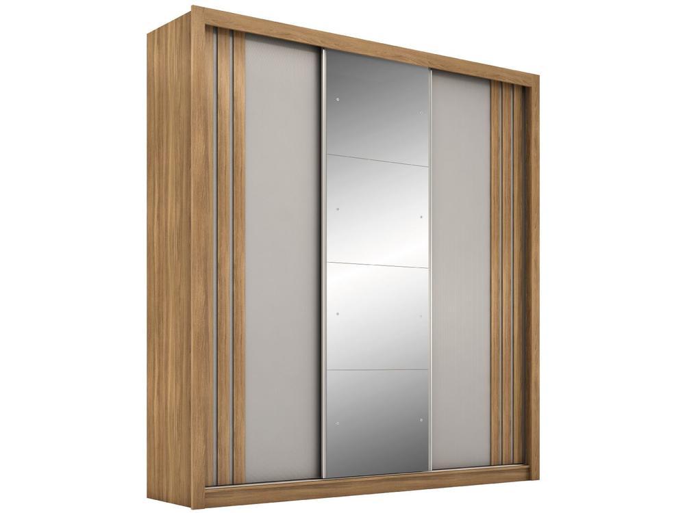 Guarda-roupa Casal com Espelho 3 Portas de Correr 2 Gavetas Demóbile Cannes - 1