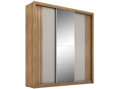 Guarda-roupa Casal com Espelho 3 Portas de Correr 2 Gavetas Demóbile Cannes