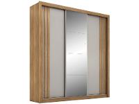 Guarda-roupa Casal com Espelho 3 Portas de Correr 2 Gavetas Demóbile Cannes - 1