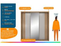 Guarda-roupa Casal com Espelho 3 Portas de Correr 2 Gavetas Demóbile Cannes - 2