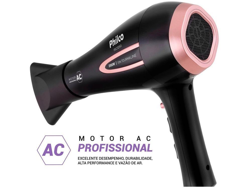 Secador de Cabelo Philco Tourmaline Íon Preto 2100W 2 Velocidades PSA3250 - 3