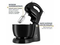 Batedeira Britânia Preta 500W 4 Velocidades 4,3L Pérola 550 - 6