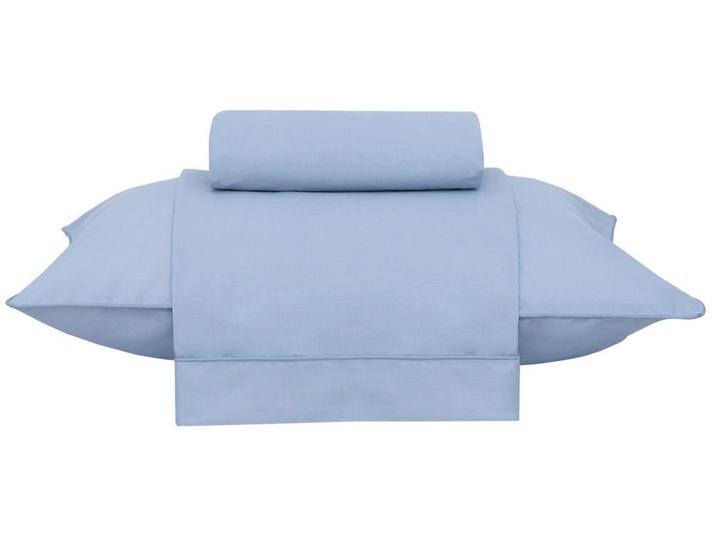 Jogo de Cama Solteiro 100% Algodão Buddemeyer 180 Fios Basic Percalle Azul 3 Peças - 7