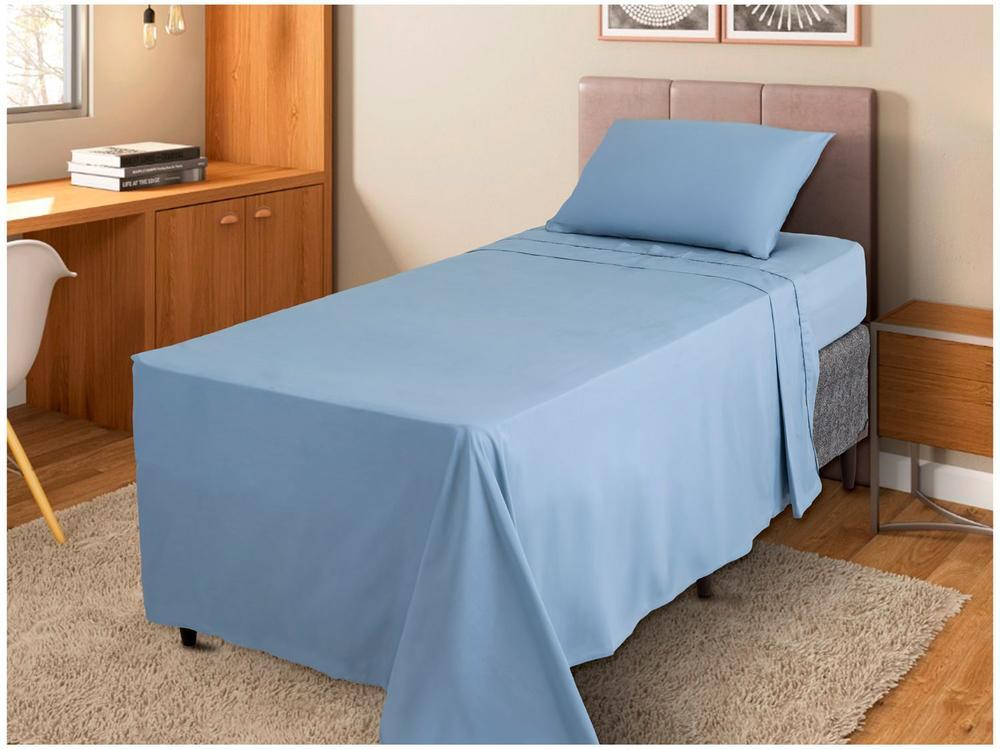Jogo de Cama Solteiro 100% Algodão Buddemeyer 180 Fios Basic Percalle Azul 3 Peças - 3
