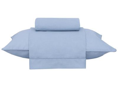 Jogo de Cama Solteiro 100% Algodão Buddemeyer 180 Fios Basic Percalle Azul 3 Peças
