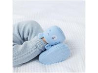 Pantufa Infantil de Algodão Sapatilha Urso Azul Antiderrapante - 2