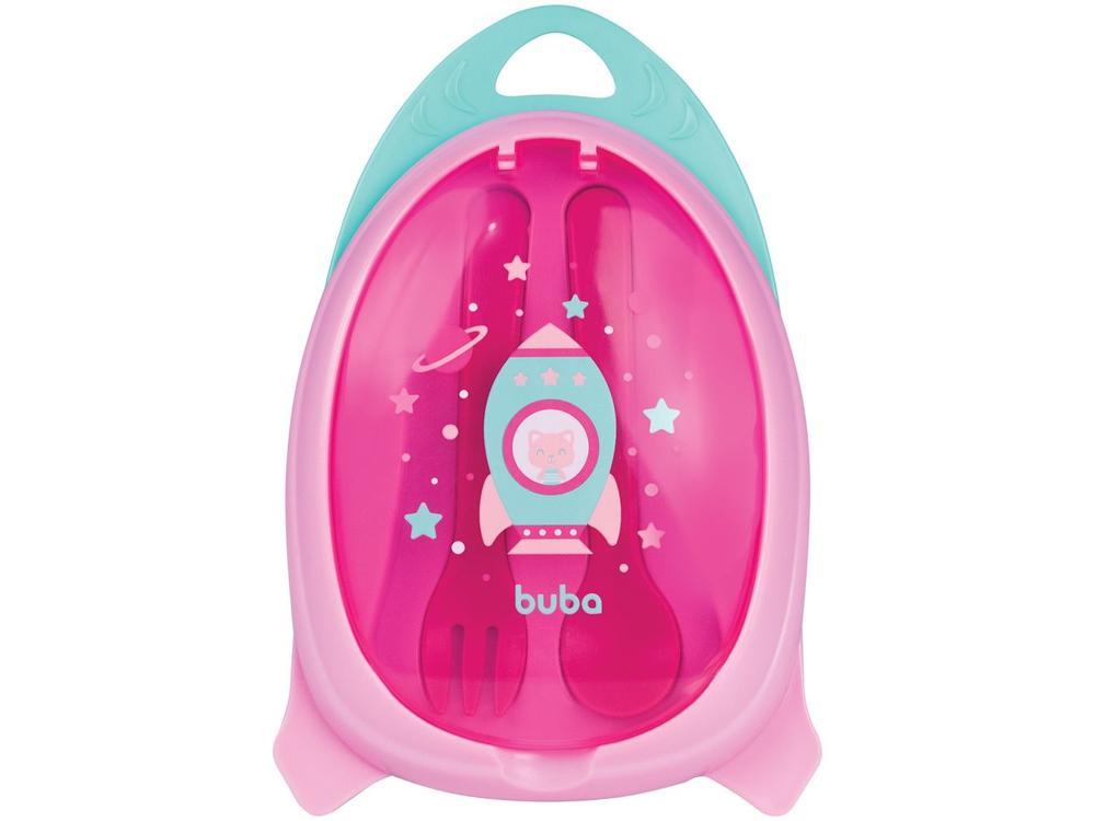Kit Refeição Infantil Buba Foguete 3 Peças Rosa - 4