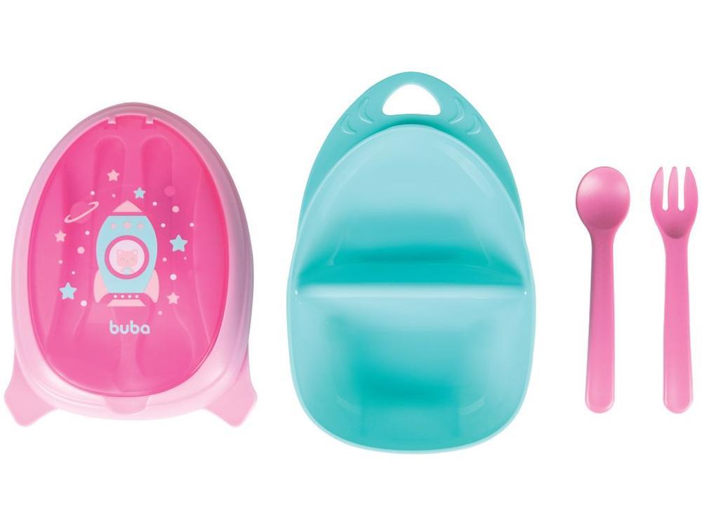Kit Refeição Infantil Buba Foguete 3 Peças Rosa - 7