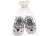 Pantufa Infantil de Algodão Sapatilha Raposa Cinza Antiderrapante - 6