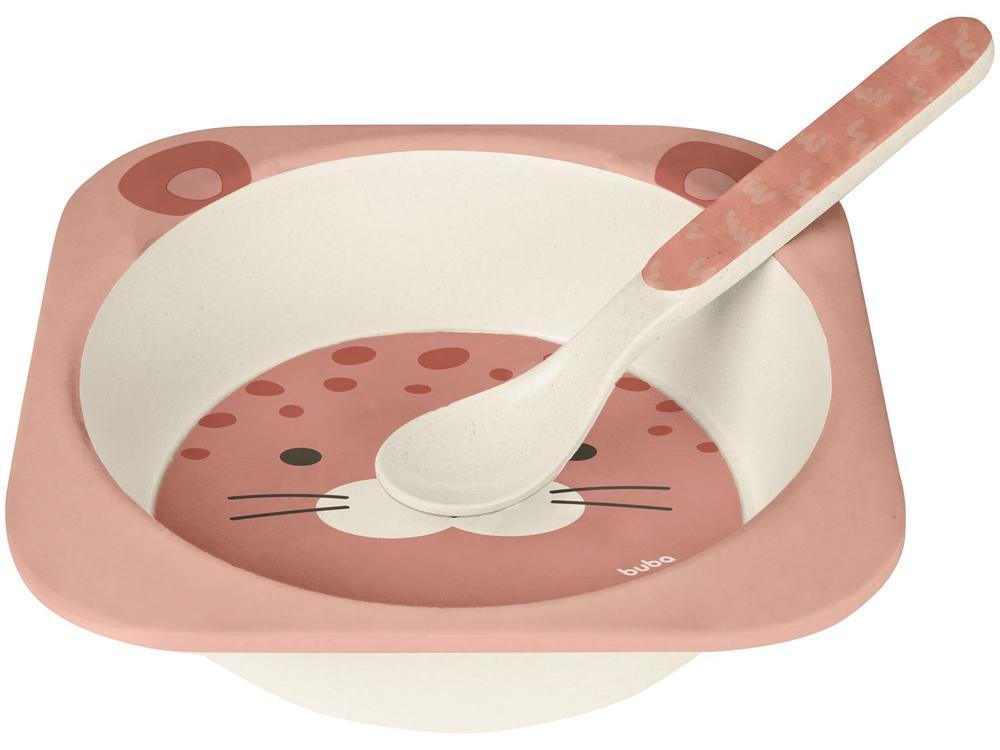 Kit Refeição Infantil Buba Oncinha 5 Peças Rosa - 2