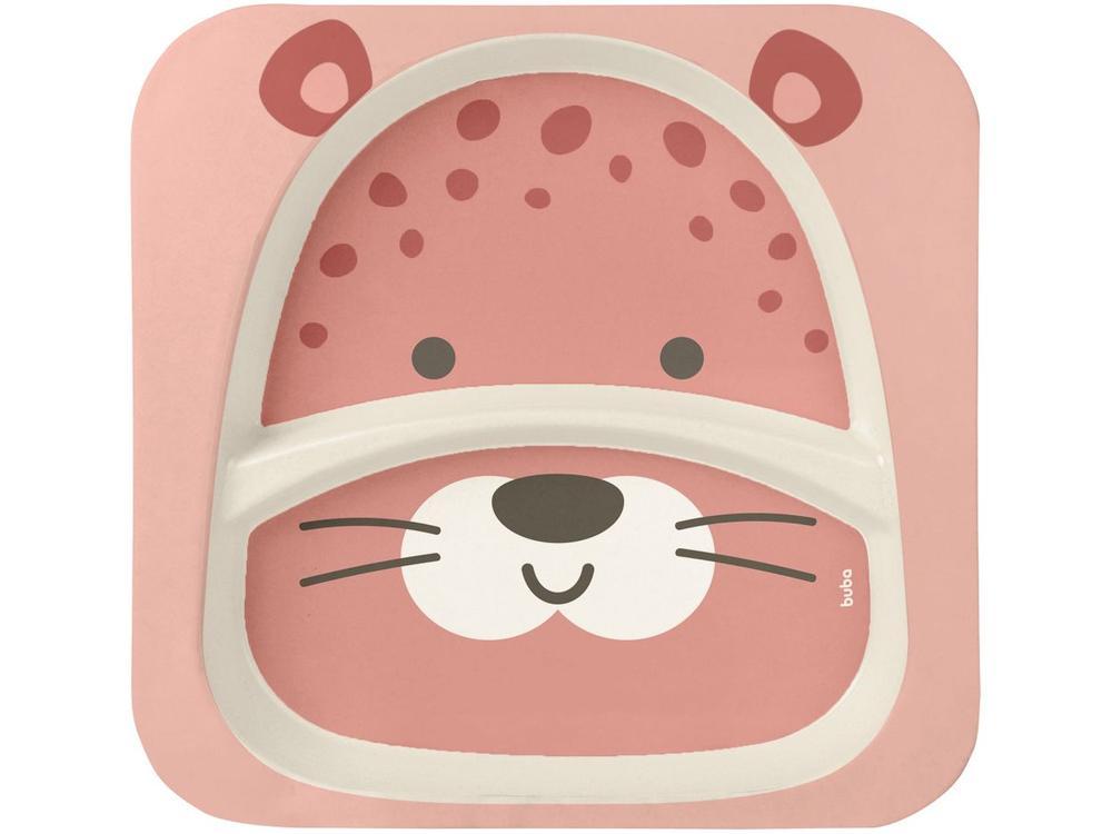 Kit Refeição Infantil Buba Oncinha 5 Peças Rosa - 3