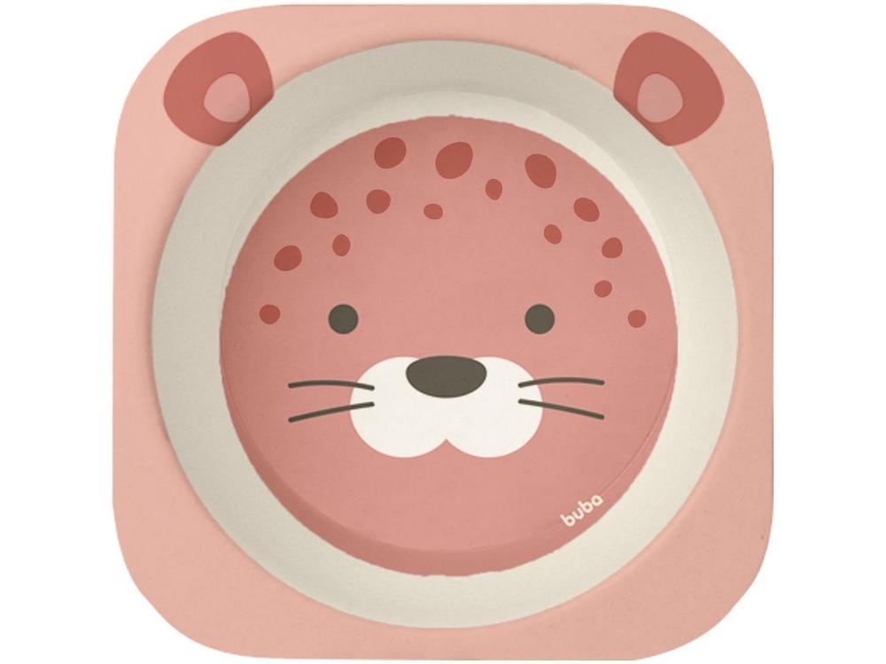 Kit Refeição Infantil Buba Oncinha 5 Peças Rosa - 4