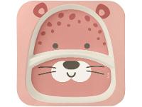 Kit Refeição Infantil Buba Oncinha 5 Peças Rosa - 3