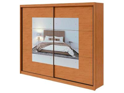 Guarda-roupa Casal com Espelho 2 Portas de Correr 6 Gavetas Caemmun Toronto