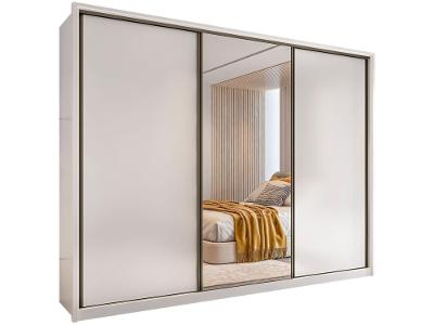 Guarda-roupa Casal com Espelho 3 Portas 6 Gavetas Caemmun Spazio