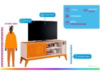 Rack para TV até 55" 1 Porta EDN Móveis Aruba - 2