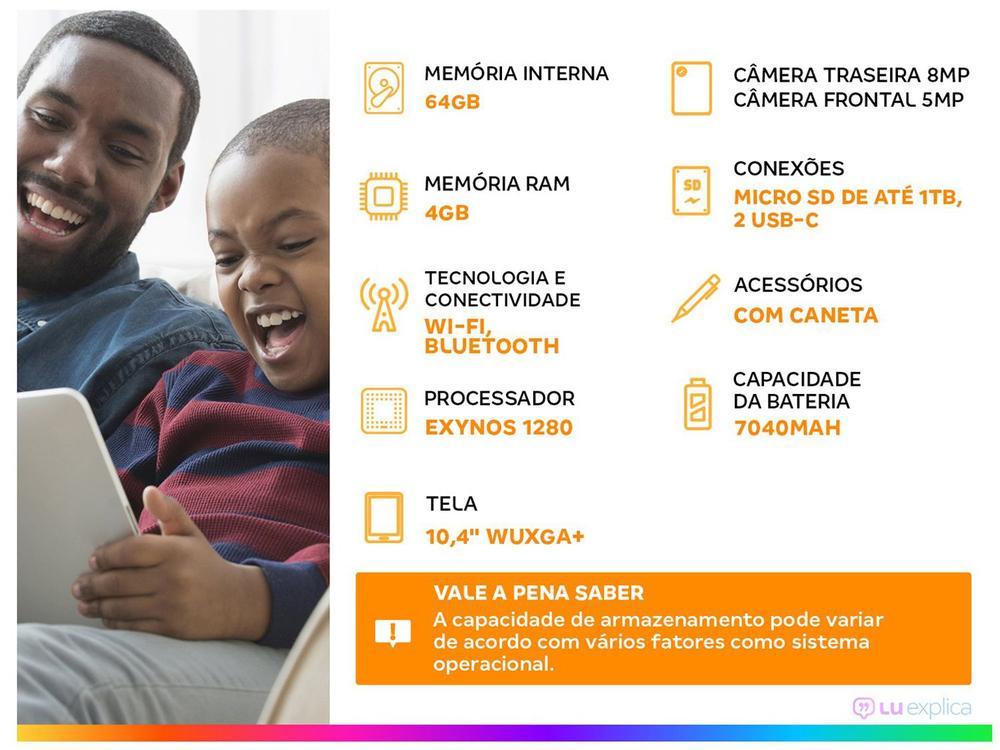 Tablet Samsung Galaxy Tab S6 Lite com Caneta 10,4" 64GB 4GB RAM Android 14 Exynos 1280 Wi-Fi - 2