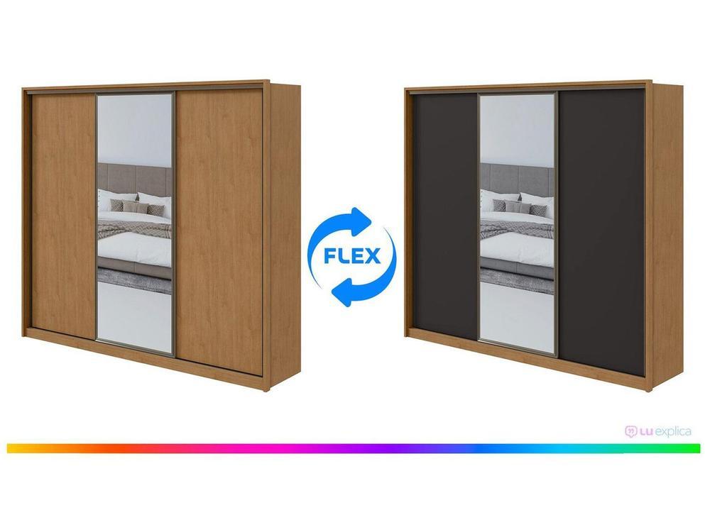 Guarda-roupa Casal com Espelho 3 Portas 6 Gavetas Caemmun Spazio - 4