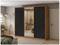 Guarda-roupa Casal com Espelho 3 Portas 6 Gavetas Caemmun Spazio - 7