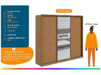 Guarda-roupa Casal com Espelho 3 Portas 6 Gavetas Caemmun Spazio - 2