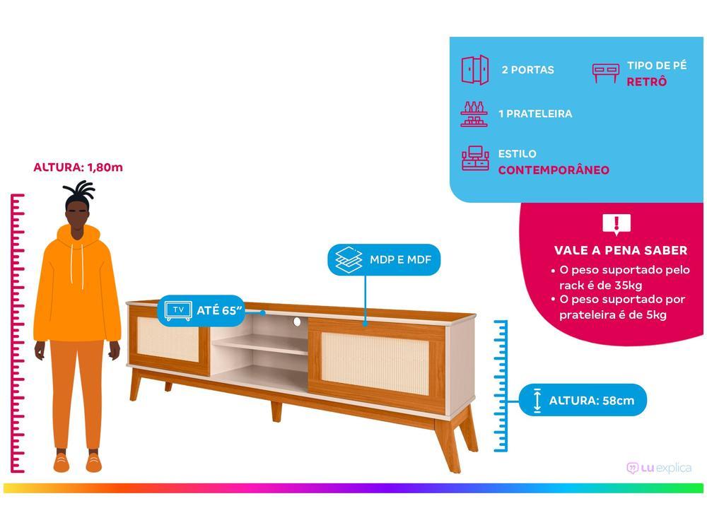 Rack para TV até 65" 2 Portas EDN Móveis Andros - 2